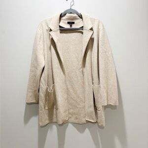 J CREW Women’s Sophie Open Front Sweater Blazer Cardigan Beige Size Large
